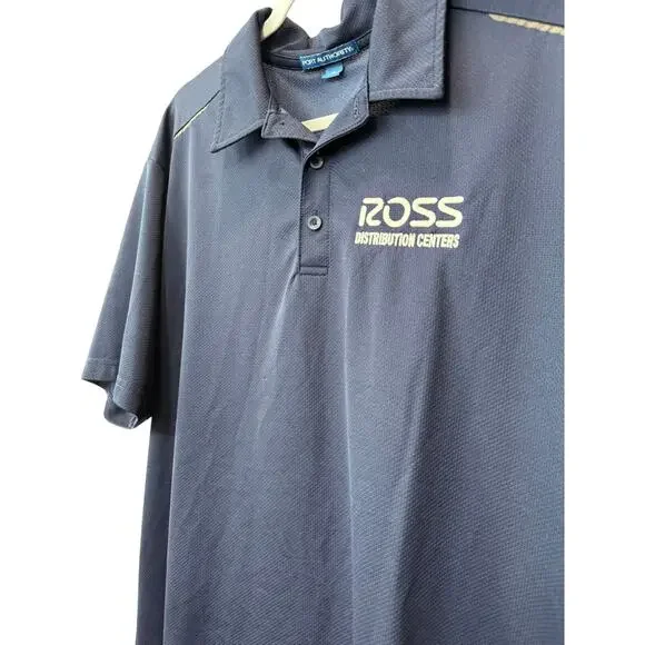 Ross Distribution Center Shirt Solid Blue XL Port Authority Polo Short Sleeve - Picture 3 of 5